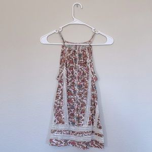 Lucky Brand Floral Top with Crochet Detail XS